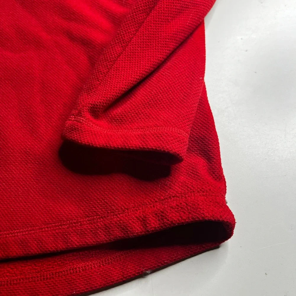 The North‎ Face Mens XXL Red Textured Fleece Quarter Zip Pullover Sweater